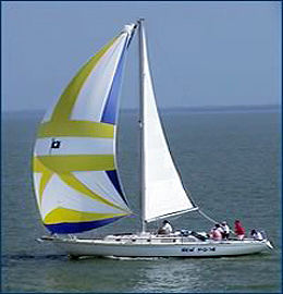 Rental sailboat sailing off Captiva Island in Florida